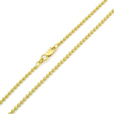 14K Yellow Gold 2mm Ball Bead Moon Cut Chain